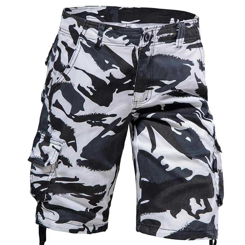 Tactical Cargo Shorts Men Camo Joggers Shorts Casual Outdoor Sports Half Pants Pocket Cotton Breathable Cargo Shorts