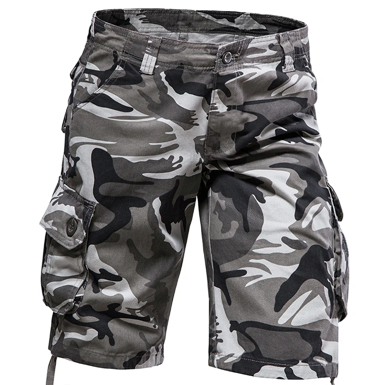 Tactical Cargo Shorts Men Camo Joggers Shorts Casual Outdoor Sports Half Pants Pocket Cotton Breathable Cargo Shorts