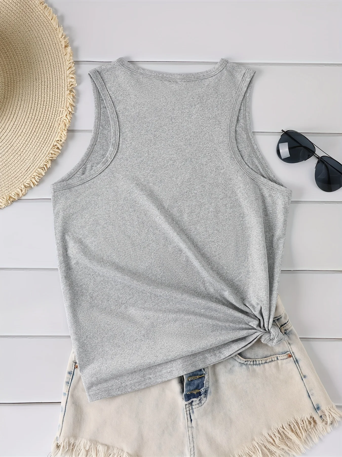 Women's Summer Eye Graphic Print Loose Large Breathable and Comfortable Sleeveless Tank Top T-shirt
