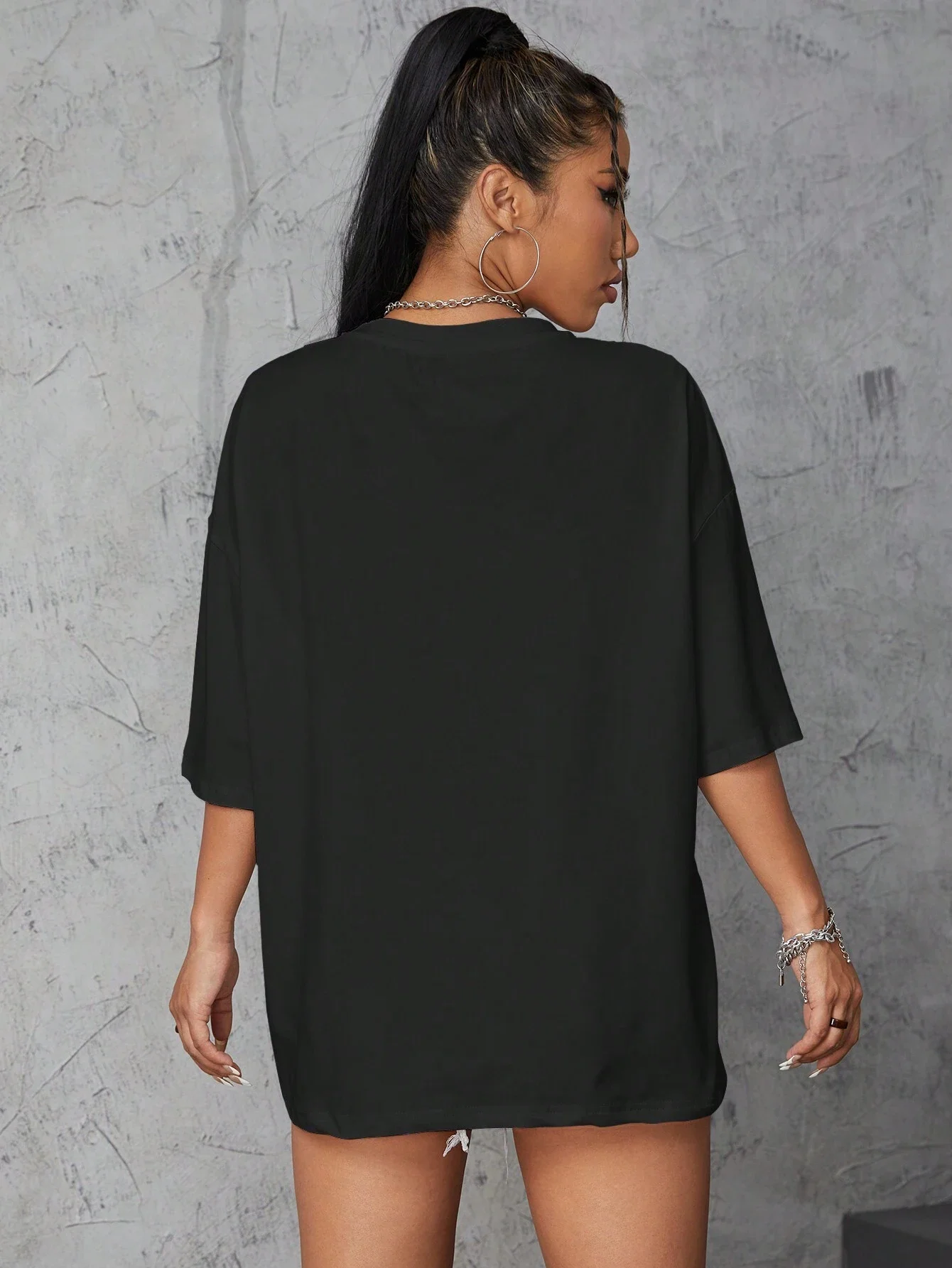 Playing Pranks On Mona Lisa Fitness Print Womens T Shirt Oversized Casual T-Shirt Casual Short Sleeve Cotton Loose Tshirt
