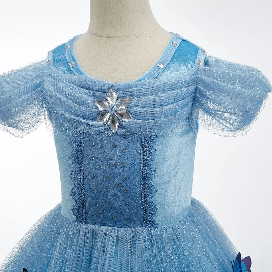 Girl Cinderella Dress Children Summer Christmas Fancy Clothes Kids Birthday Ruffle Cosplay Costume Princess Performance Disguise