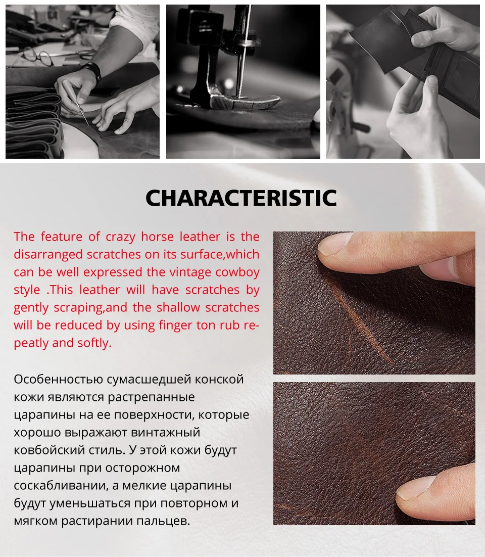 Crazy Horse Leather RFID Credit Card Holder Mens Double Anti Rfid Bank Cardholder Case Wallet Metal Business Minimalist Purse