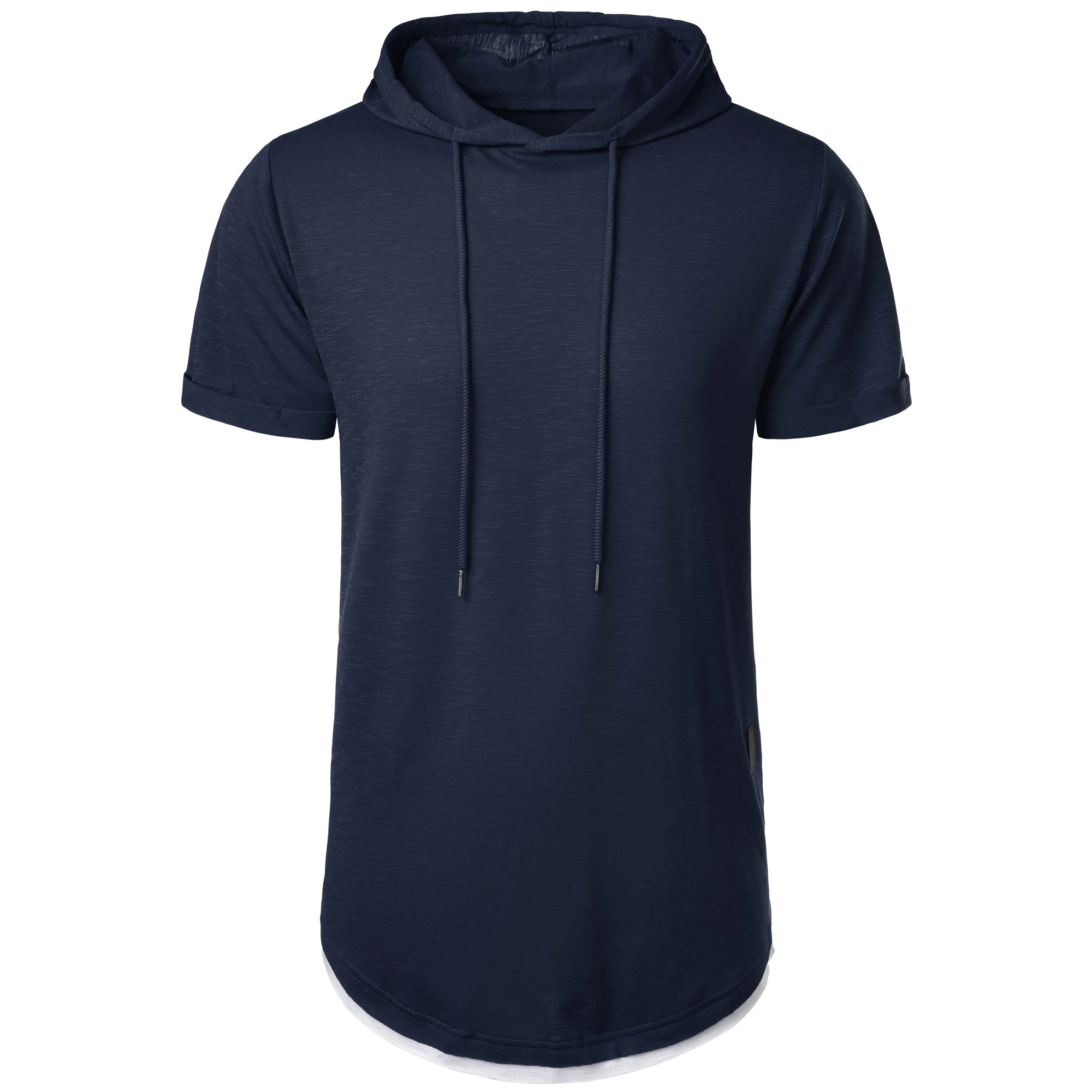 New men's summer hooded T-shirt Men's solid color top men's short sleeve T-shirt Hoodie casual fashion men's short sleeve