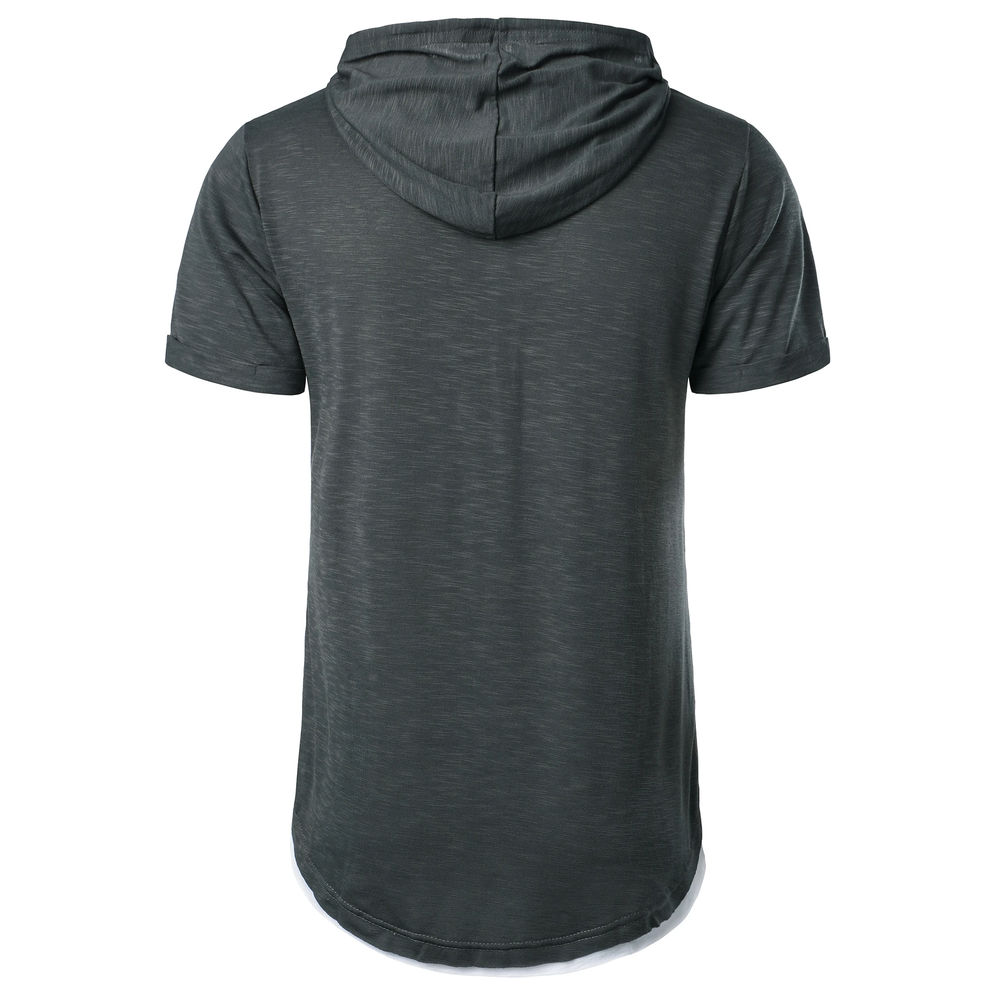 New men's summer hooded T-shirt Men's solid color top men's short sleeve T-shirt Hoodie casual fashion men's short sleeve