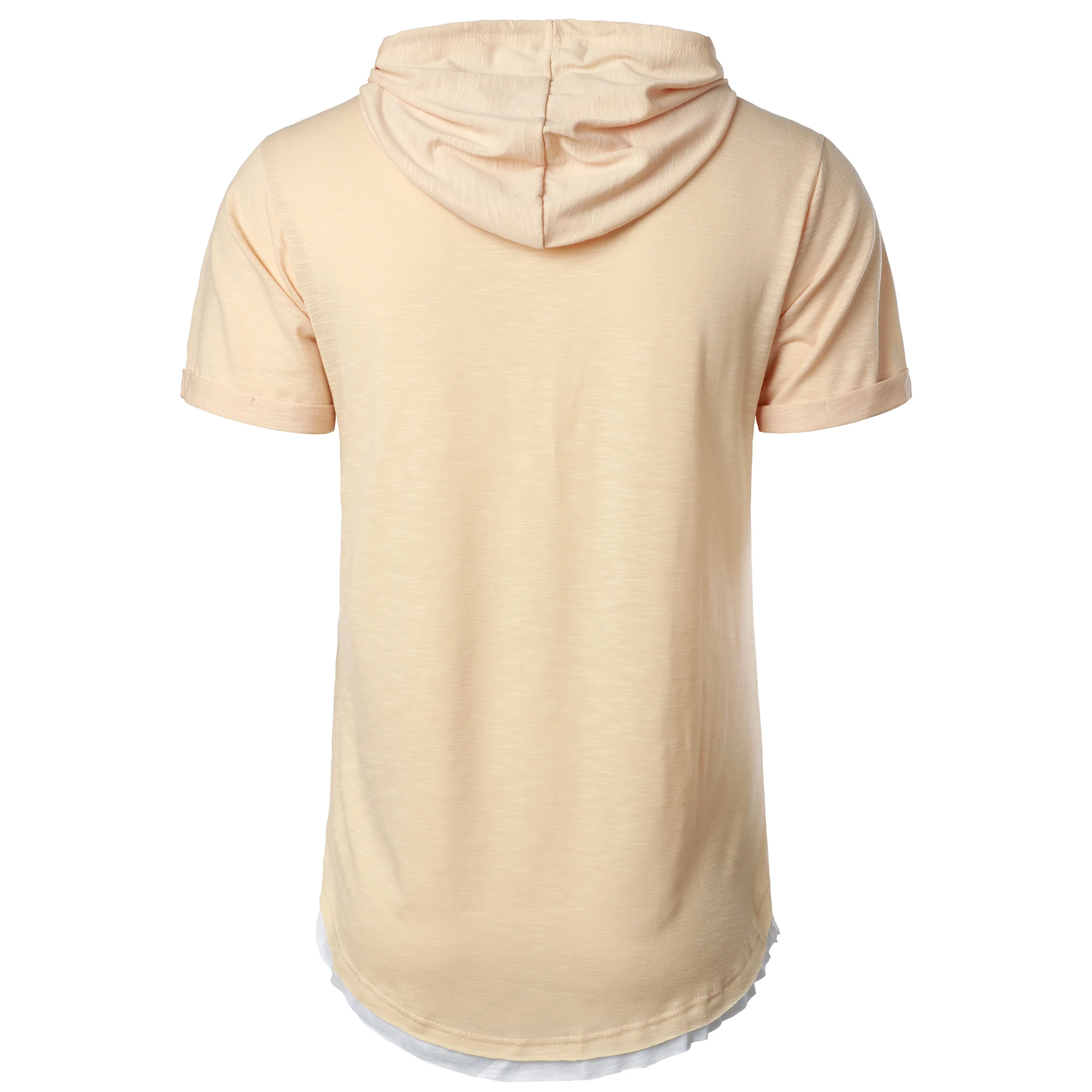 New men's summer hooded T-shirt Men's solid color top men's short sleeve T-shirt Hoodie casual fashion men's short sleeve