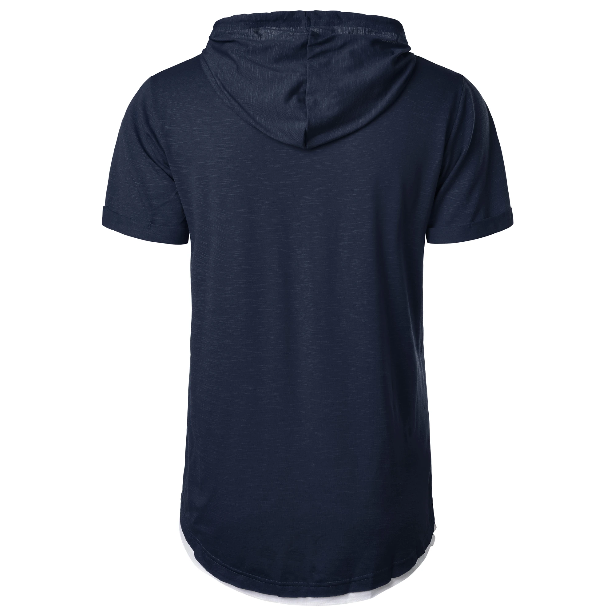 New men's summer hooded T-shirt Men's solid color top men's short sleeve T-shirt Hoodie casual fashion men's short sleeve