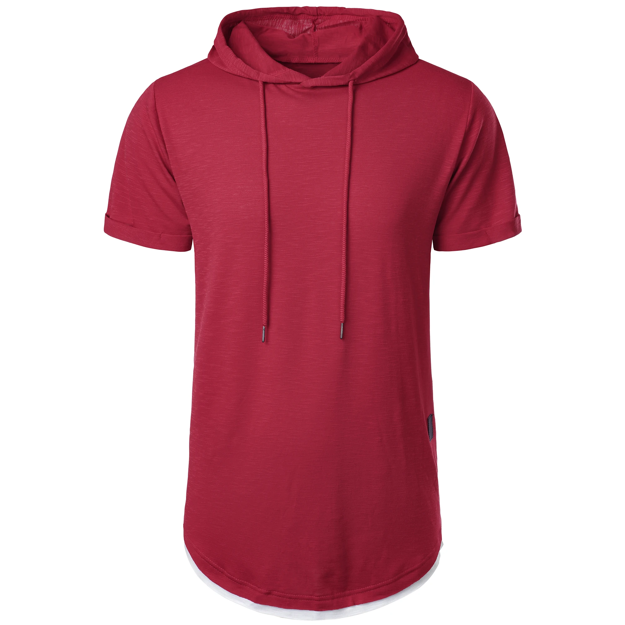 New men's summer hooded T-shirt Men's solid color top men's short sleeve T-shirt Hoodie casual fashion men's short sleeve