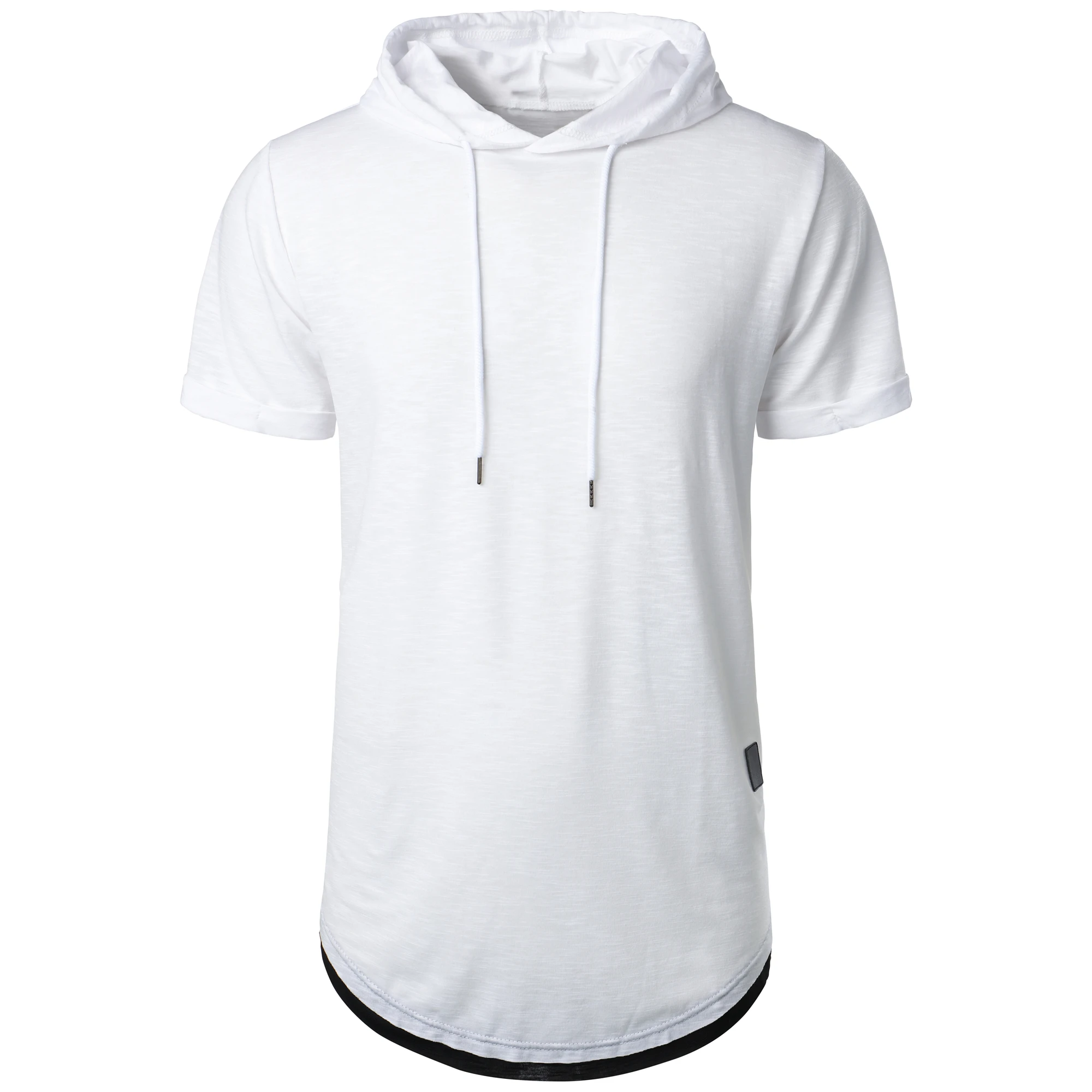New men's summer hooded T-shirt Men's solid color top men's short sleeve T-shirt Hoodie casual fashion men's short sleeve