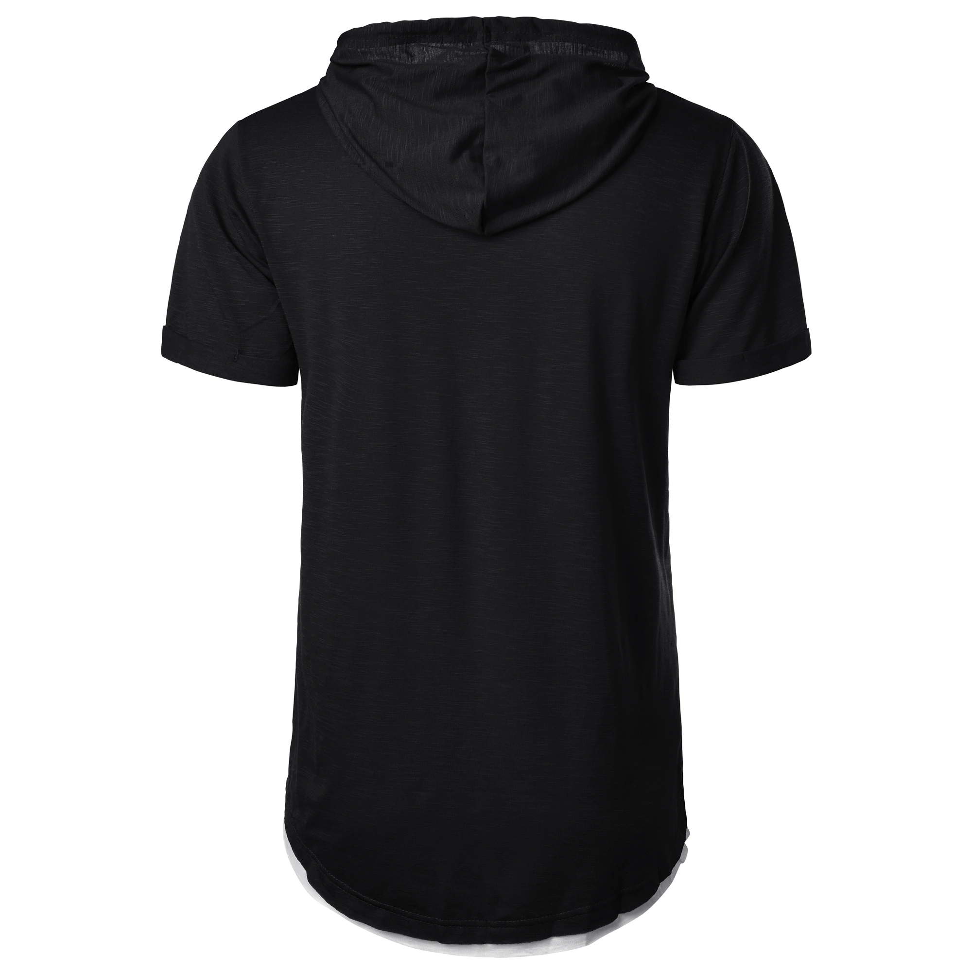 New men's summer hooded T-shirt Men's solid color top men's short sleeve T-shirt Hoodie casual fashion men's short sleeve