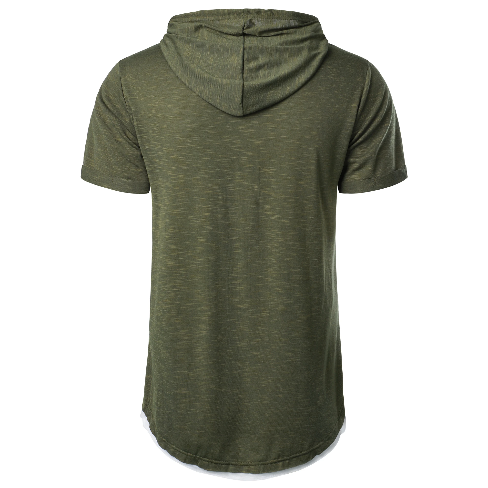 New men's summer hooded T-shirt Men's solid color top men's short sleeve T-shirt Hoodie casual fashion men's short sleeve