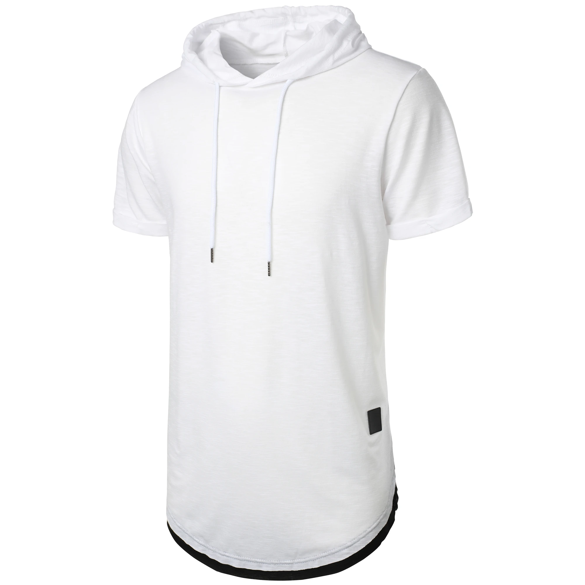 New men's summer hooded T-shirt Men's solid color top men's short sleeve T-shirt Hoodie casual fashion men's short sleeve