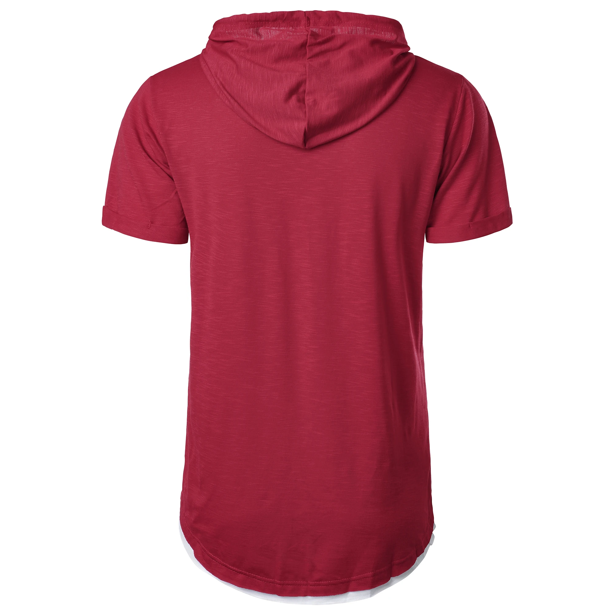 New men's summer hooded T-shirt Men's solid color top men's short sleeve T-shirt Hoodie casual fashion men's short sleeve