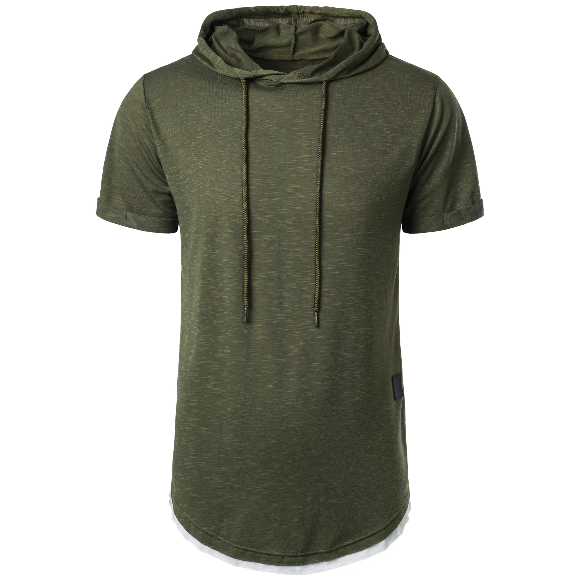 New men's summer hooded T-shirt Men's solid color top men's short sleeve T-shirt Hoodie casual fashion men's short sleeve