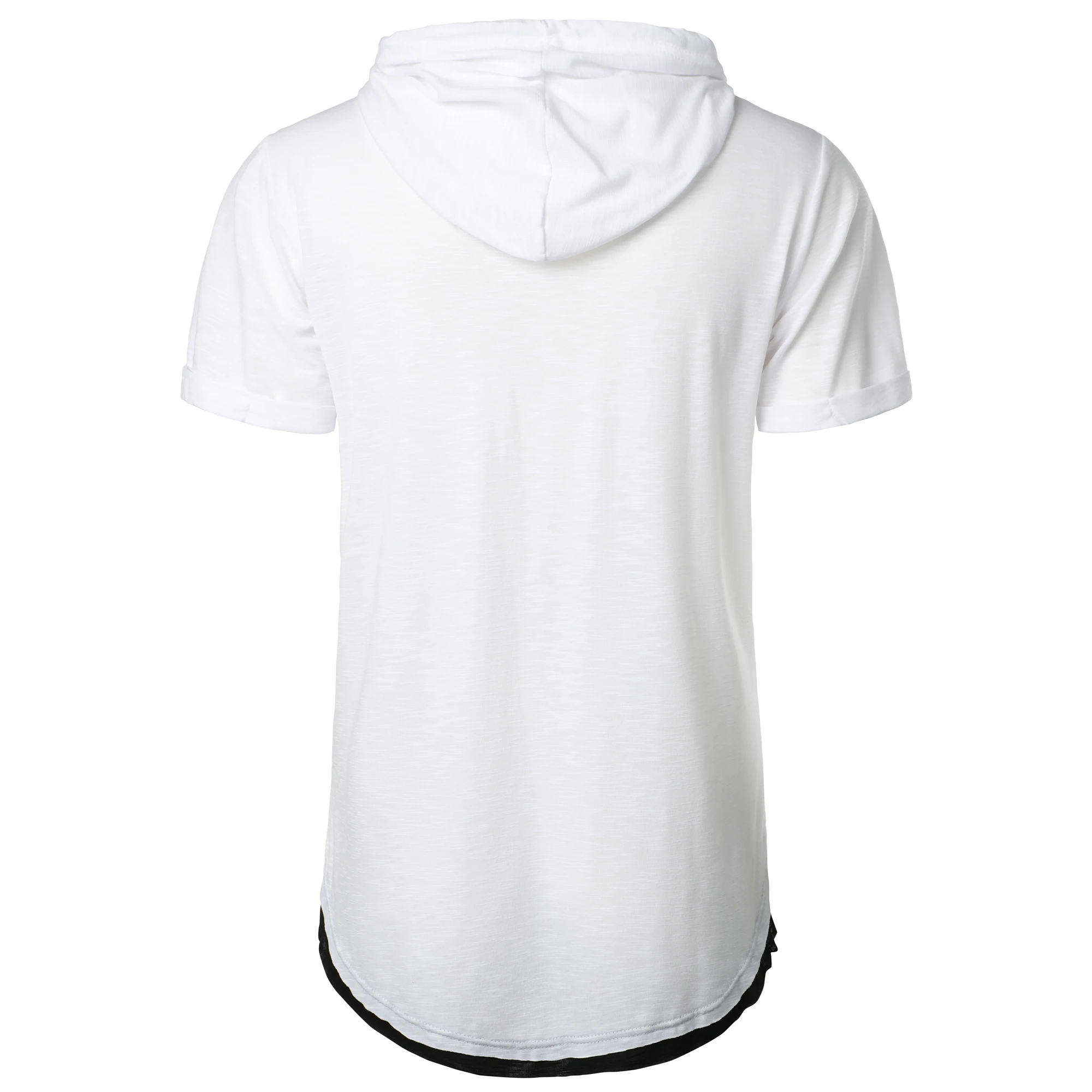 New men's summer hooded T-shirt Men's solid color top men's short sleeve T-shirt Hoodie casual fashion men's short sleeve