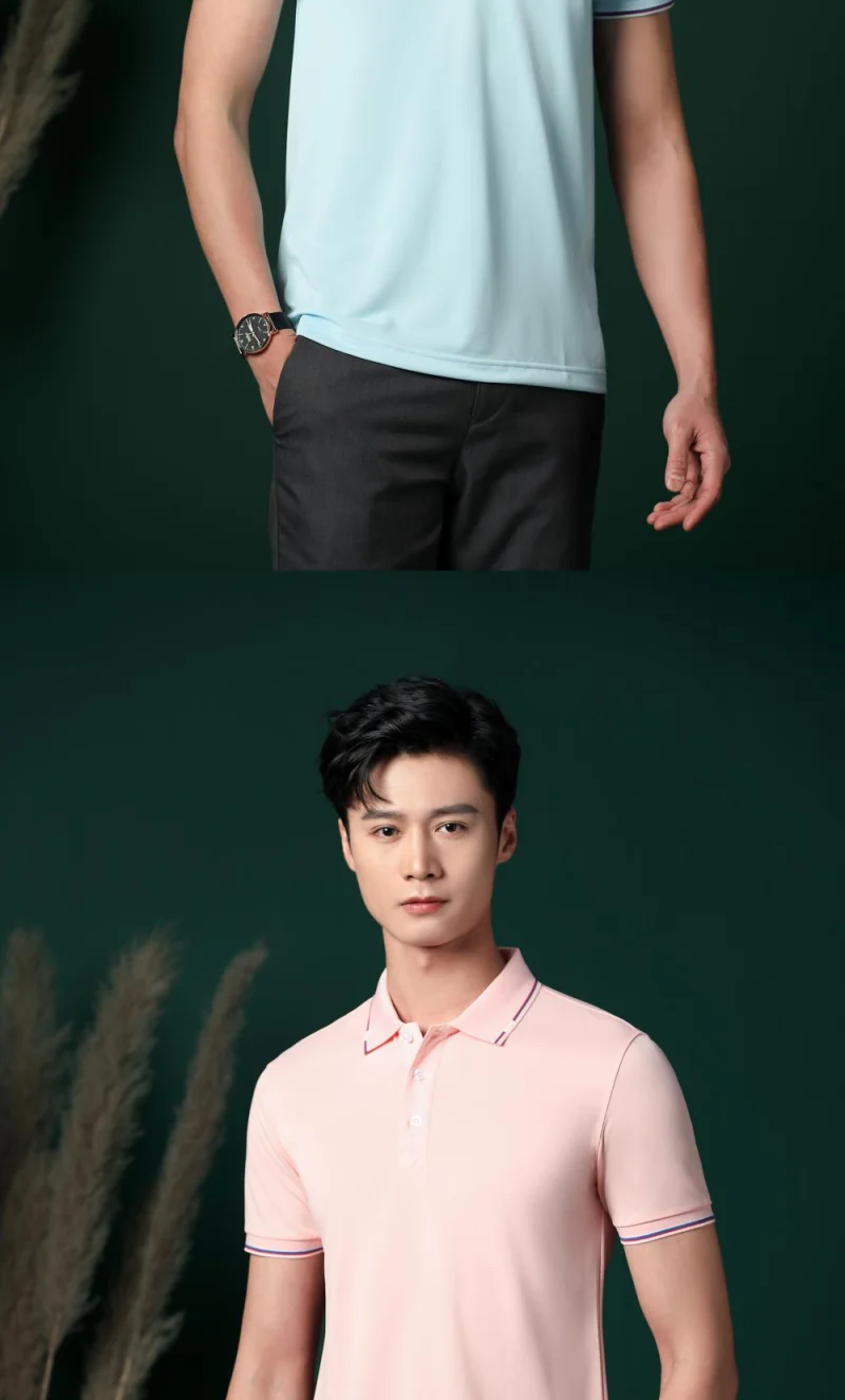 New Clothing Summer Streetwear Casual Fashion Tops Solid Color Polo Shirts Short Sleeve Fashion Lapel Male Top Large Size
