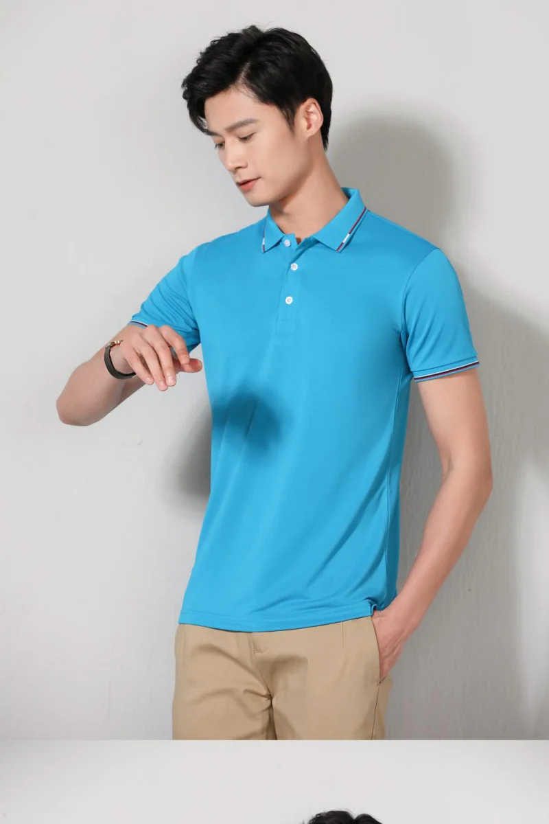 New Clothing Summer Streetwear Casual Fashion Tops Solid Color Polo Shirts Short Sleeve Fashion Lapel Male Top Large Size