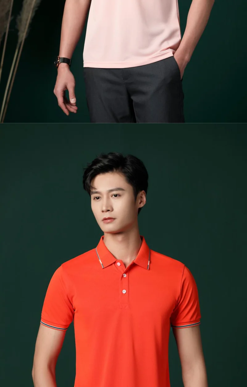 New Clothing Summer Streetwear Casual Fashion Tops Solid Color Polo Shirts Short Sleeve Fashion Lapel Male Top Large Size