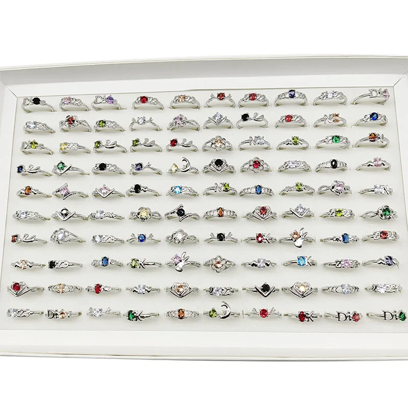 20pcs/Lot Jewelry Factory Wholesale New Big Zircon Rhinestone Finger Rings For Women Mix Style Wedding Decorate Girl Party Gifts