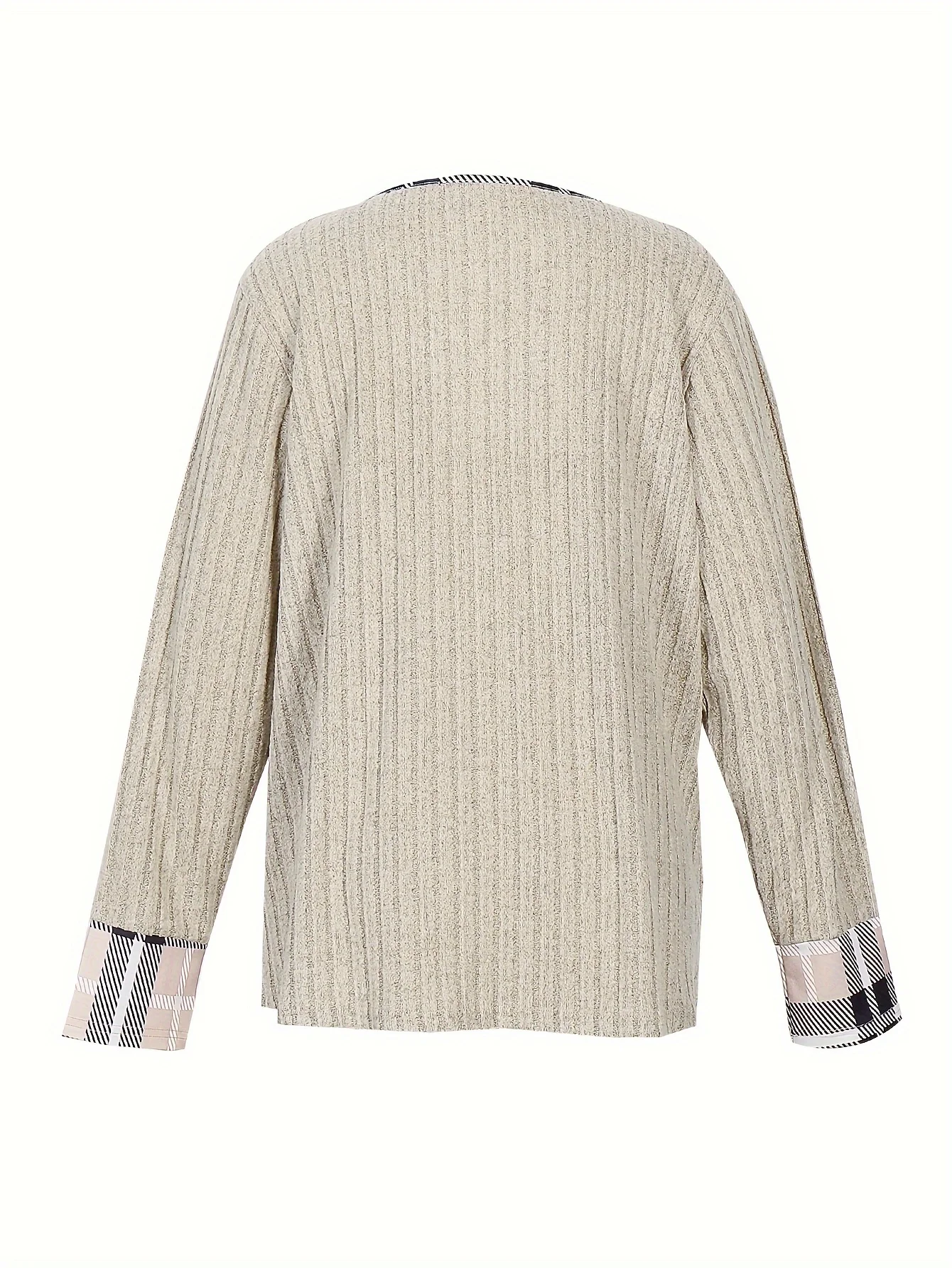 Plus Size 2025 Autumn New Casual Fashion V Neck Pit Stripe Fake Button Long Sleeve Blouse Solid Autumn Best Choice