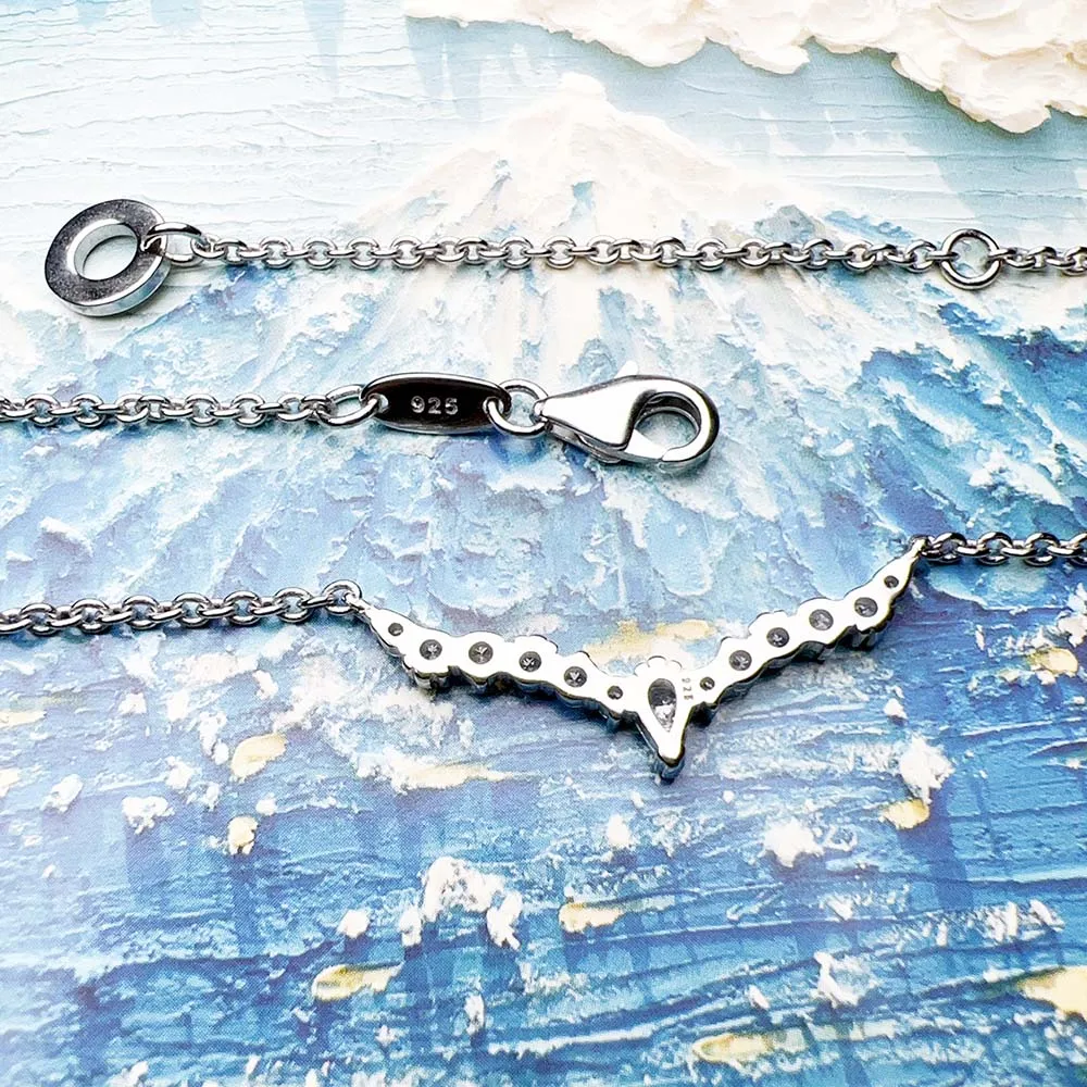 Water Drop Necklace And Earrrings Ice Crystals Brand New Winter Fine Jewelry Set 925 Sterling Silver Romantic Gift For Women