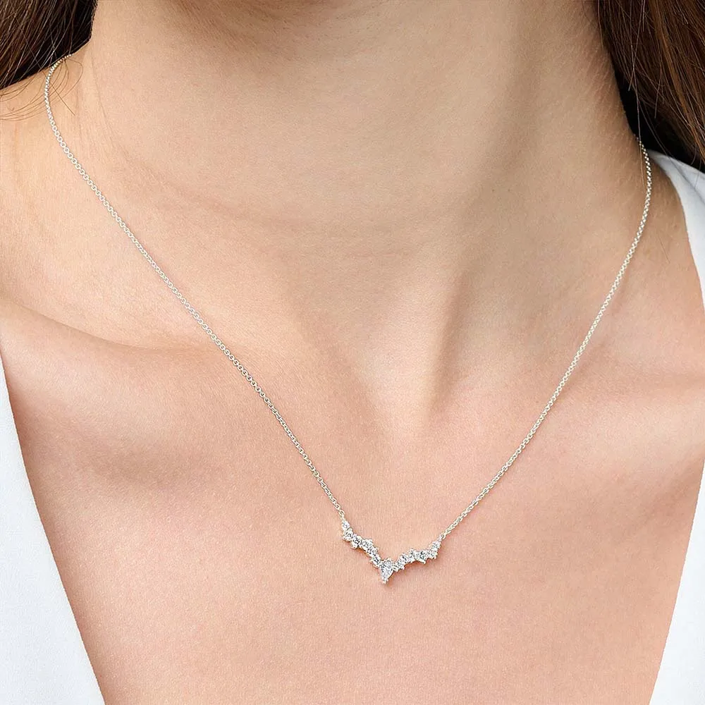 Water Drop Necklace And Earrrings Ice Crystals Brand New Winter Fine Jewelry Set 925 Sterling Silver Romantic Gift For Women