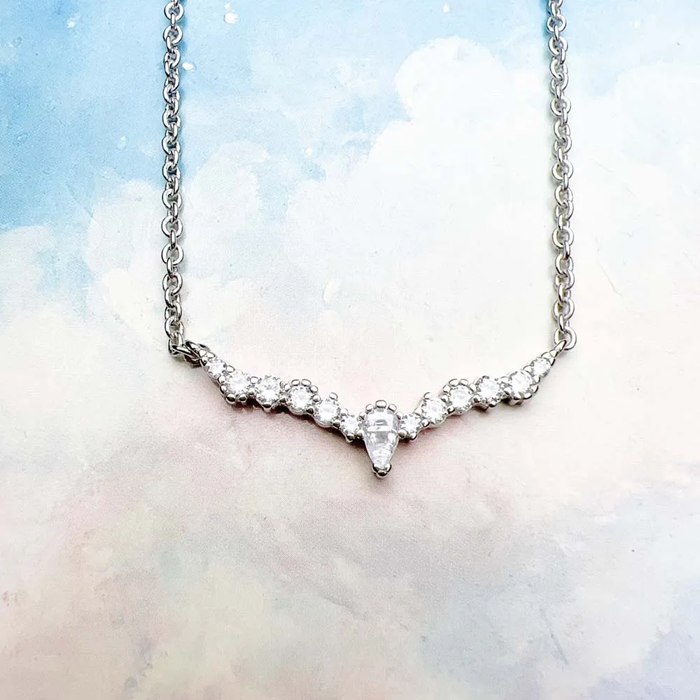 Water Drop Necklace And Earrrings Ice Crystals Brand New Winter Fine Jewelry Set 925 Sterling Silver Romantic Gift For Women
