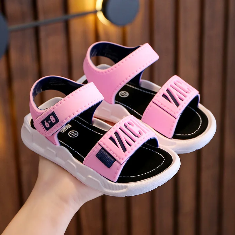Summer Boys Girls Sandals Children Antiskid Wearproof Beach Sandals Cartoon Infant Toddler Shoes Soft Sole Kids Student Shoes