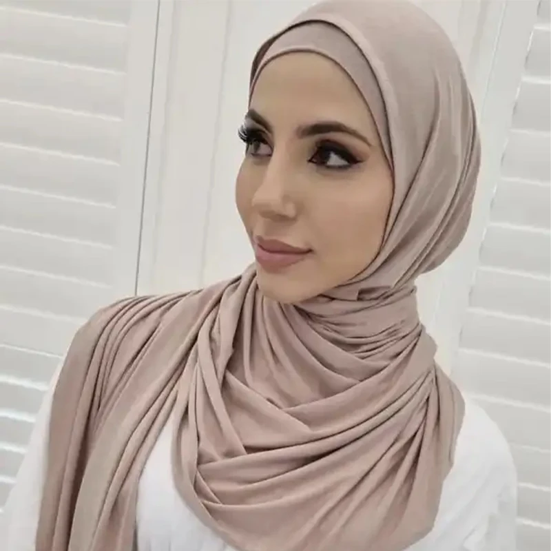 Muslim Matching Premium Jersey Hijab Set Matching Color Jersey Hijab With Underscarf Shawls Supplier