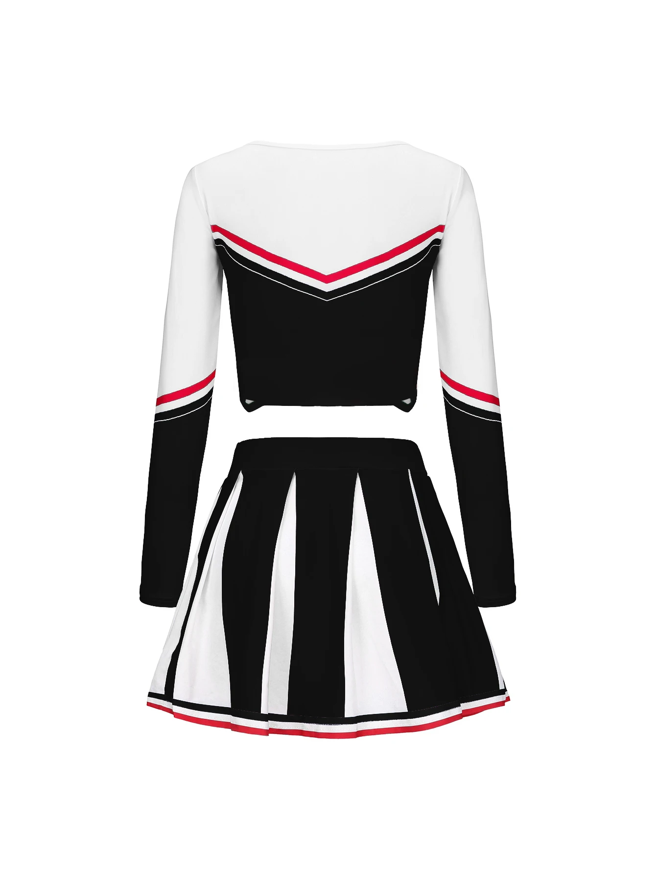 Women's Long Sleeve Cheerleader pompon Sexy Student Stage Music Performance Dress Uniform Adult Cheerleading Motion