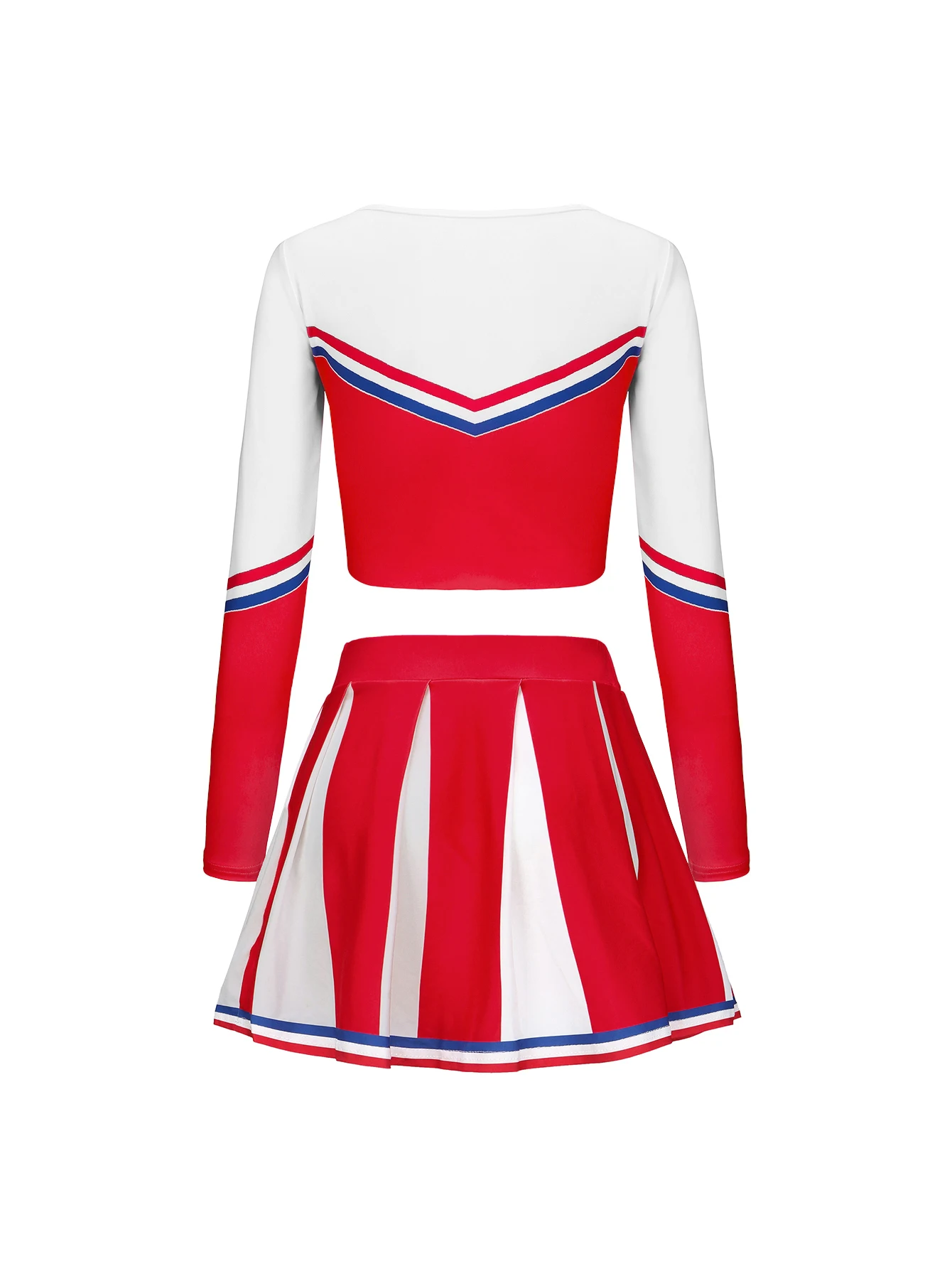 Women's Long Sleeve Cheerleader pompon Sexy Student Stage Music Performance Dress Uniform Adult Cheerleading Motion