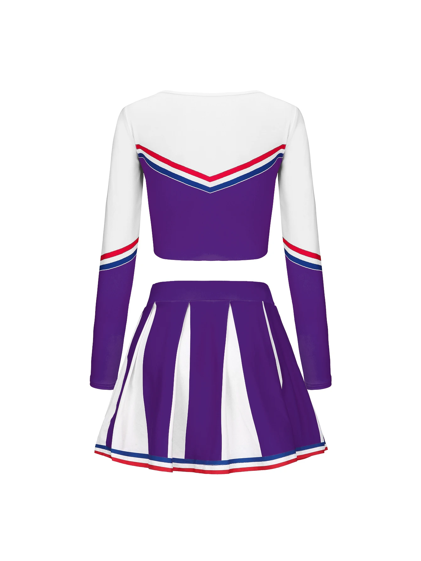 Women's Long Sleeve Cheerleader pompon Sexy Student Stage Music Performance Dress Uniform Adult Cheerleading Motion
