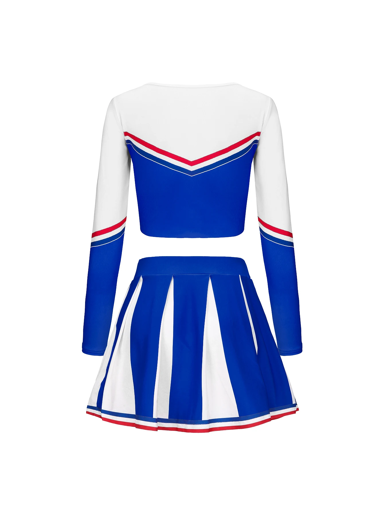 Women's Long Sleeve Cheerleader pompon Sexy Student Stage Music Performance Dress Uniform Adult Cheerleading Motion