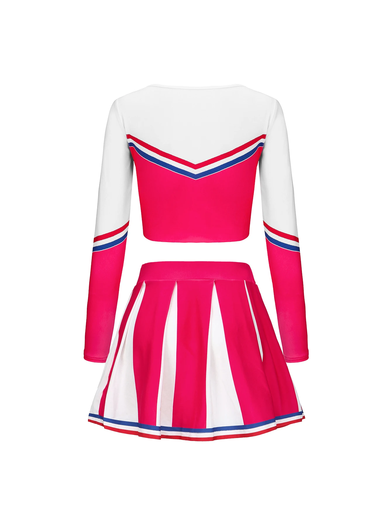 Women's Long Sleeve Cheerleader pompon Sexy Student Stage Music Performance Dress Uniform Adult Cheerleading Motion