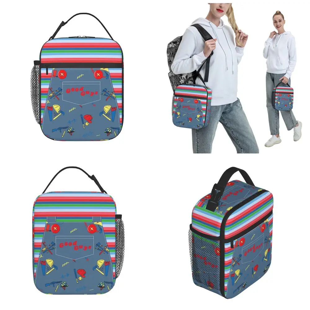 Good Guys Child Doll Chuckys Insulated Lunch Bags Food Bag Portable Cooler Thermal Lunch Box For School Office