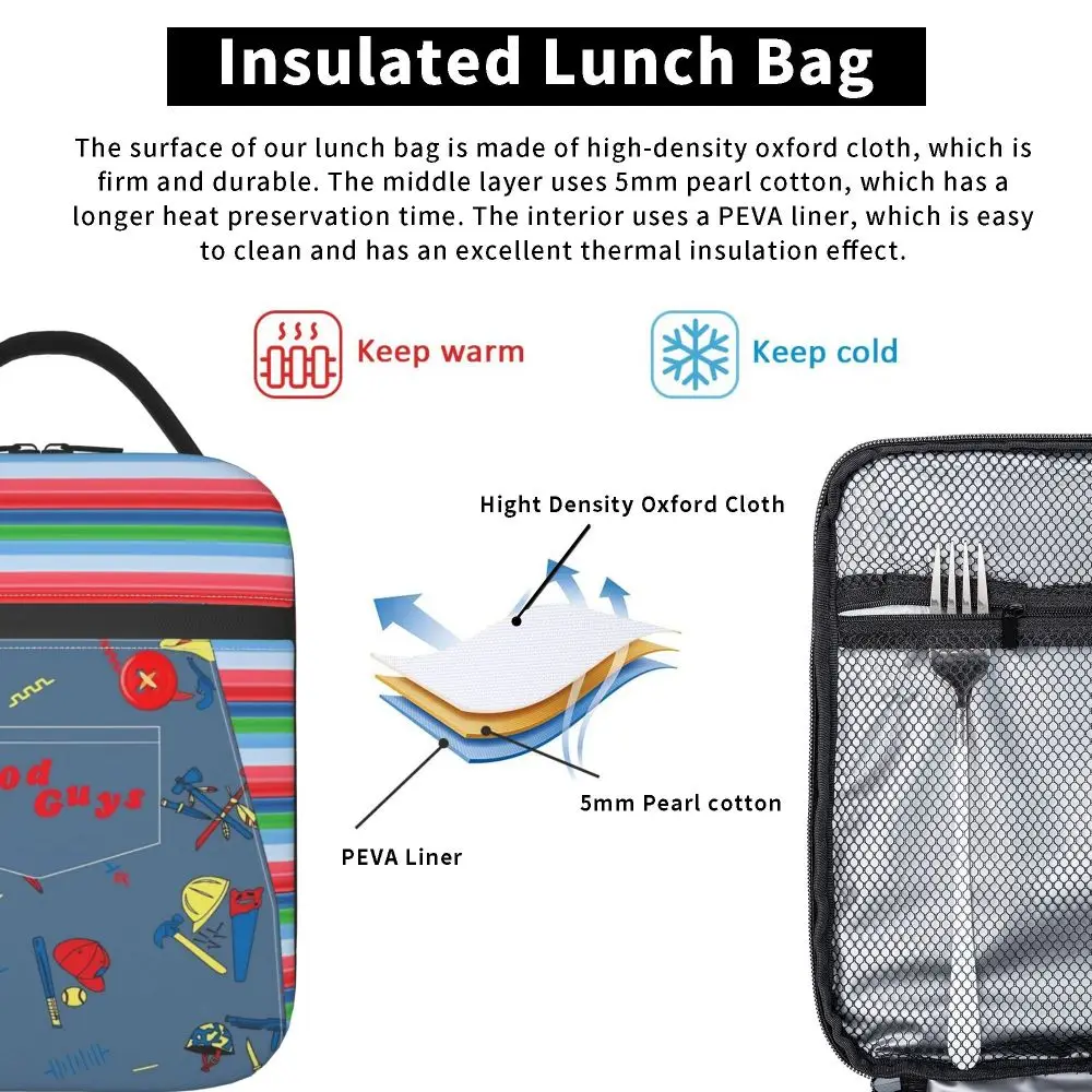 Good Guys Child Doll Chuckys Insulated Lunch Bags Food Bag Portable Cooler Thermal Lunch Box For School Office