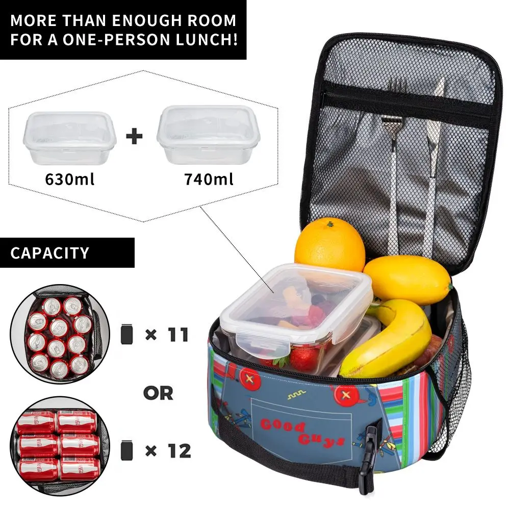 Good Guys Child Doll Chuckys Insulated Lunch Bags Food Bag Portable Cooler Thermal Lunch Box For School Office