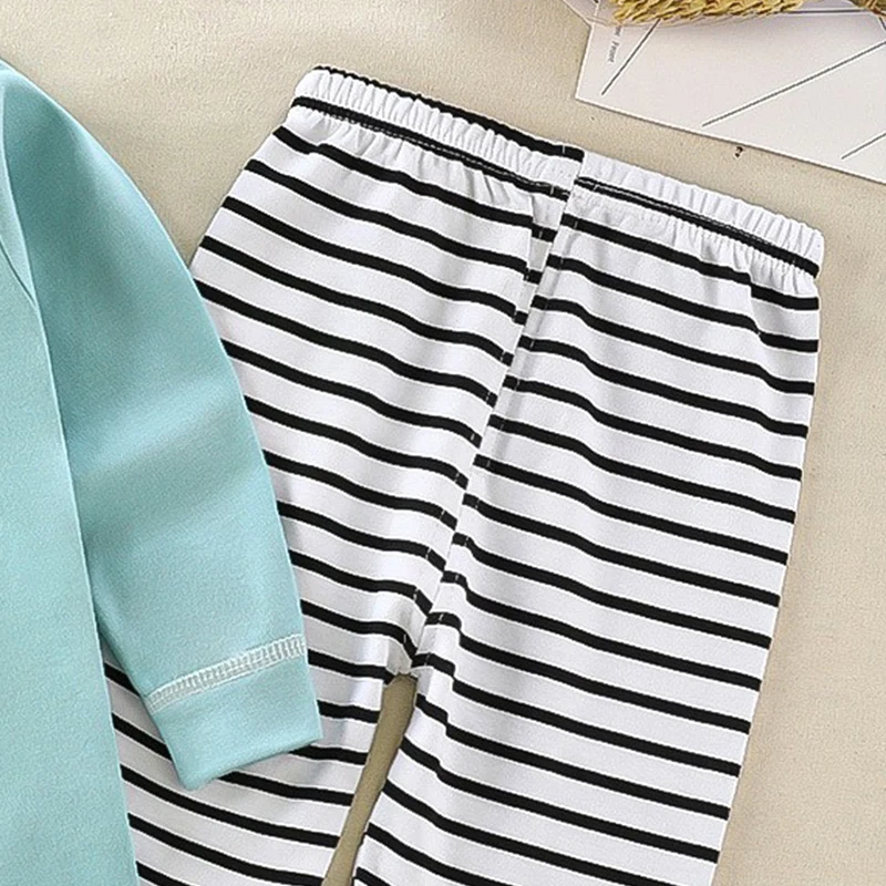 Cartoon Print Pajama Suit Tops+Pants 2-piece Set Underwear Kids Boys Girls Baby Cotton Sleepwear Spring Autumn Clothes 1-6 Year
