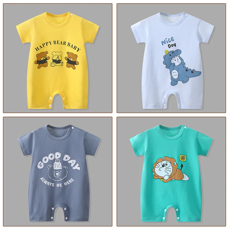 Summer cartoon Baby One-piece Clothes Romper Short Sleeve Climb Clothing Newborn Jumpsuits Toddler Girl boy Onesie