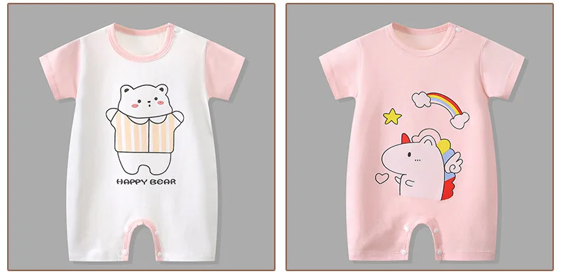 Summer cartoon Baby One-piece Clothes Romper Short Sleeve Climb Clothing Newborn Jumpsuits Toddler Girl boy Onesie
