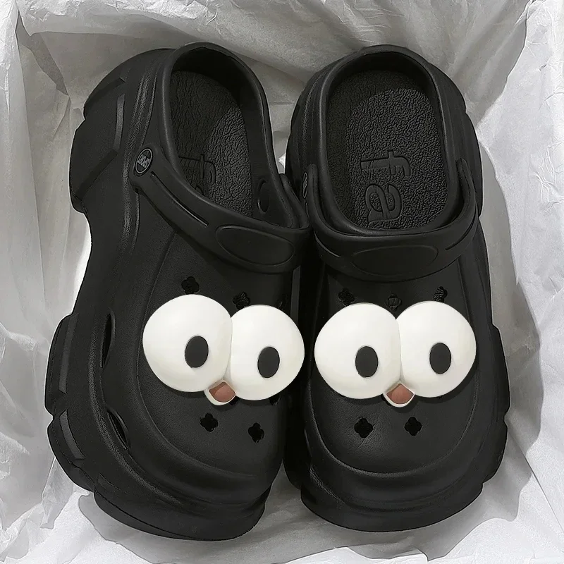 New Sandal Slippers DIY Women Mules Summer Cute Cartoon Clogs Beach Sandals Cave Hole Female Garden Shoe For Students Girls