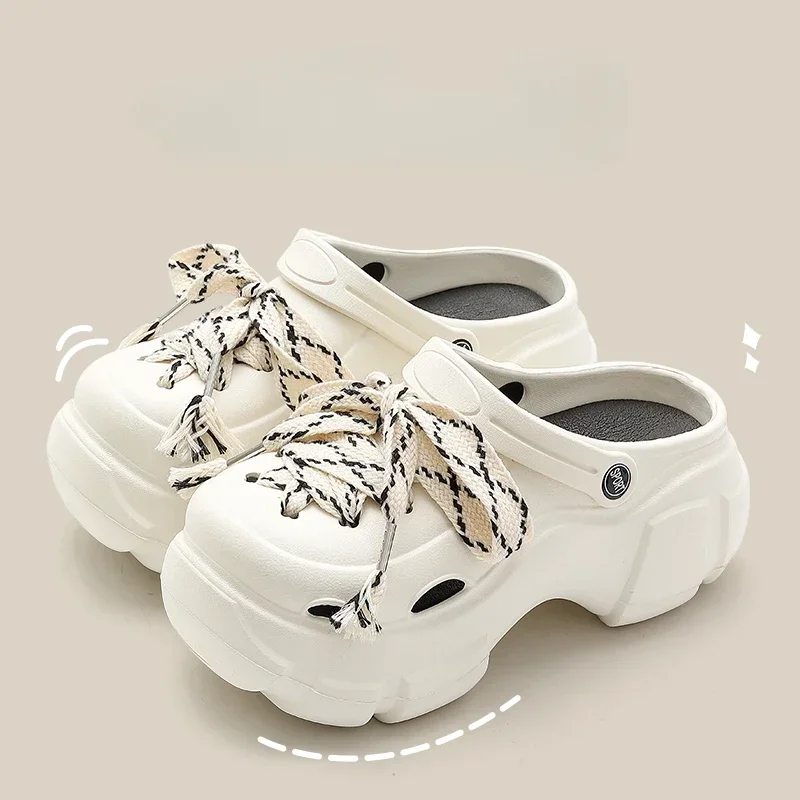 New Sandal Slippers DIY Women Mules Summer Cute Cartoon Clogs Beach Sandals Cave Hole Female Garden Shoe For Students Girls