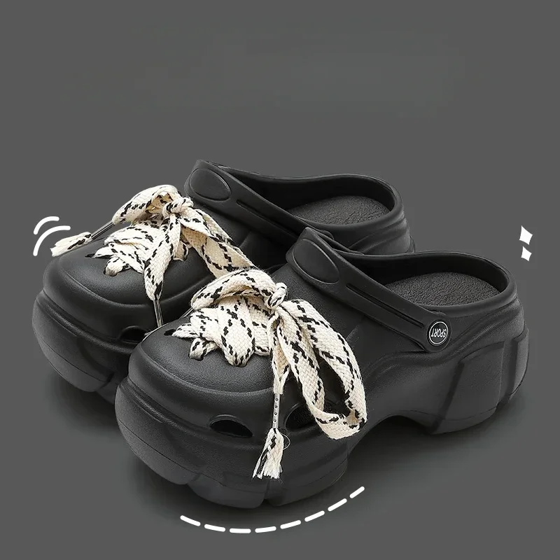 New Sandal Slippers DIY Women Mules Summer Cute Cartoon Clogs Beach Sandals Cave Hole Female Garden Shoe For Students Girls