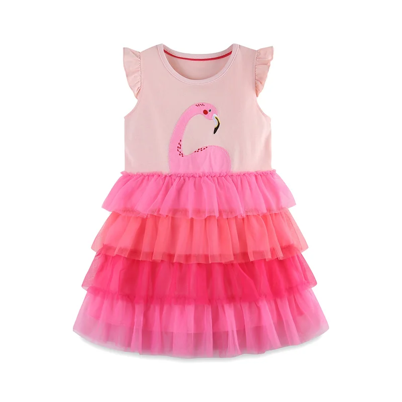 Jumping Meters Fairy Tale Summer Princess Girls Dresses Kids Vestidos Party Birthday Baby Clothing Embroidery Dress Wedding