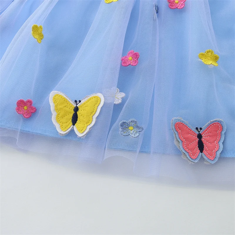 Jumping Meters Fairy Tale Summer Princess Girls Dresses Kids Vestidos Party Birthday Baby Clothing Embroidery Dress Wedding