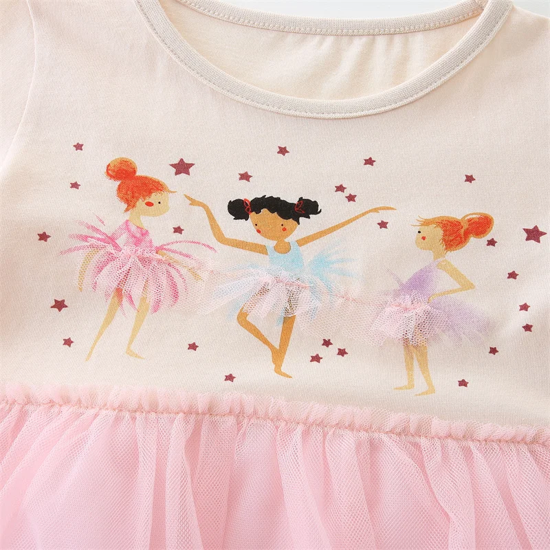Jumping Meters Fairy Tale Summer Princess Girls Dresses Kids Vestidos Party Birthday Baby Clothing Embroidery Dress Wedding