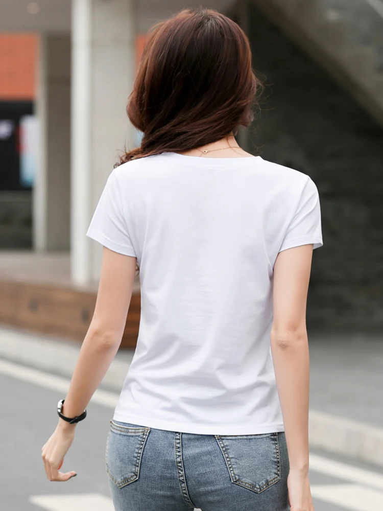 2026 Summer Short Sleeve O-Neck Cotton Pink T-Shirt Women Solid Color Elegant Tshirts Lady Slim Soft Casual Fashion Tops