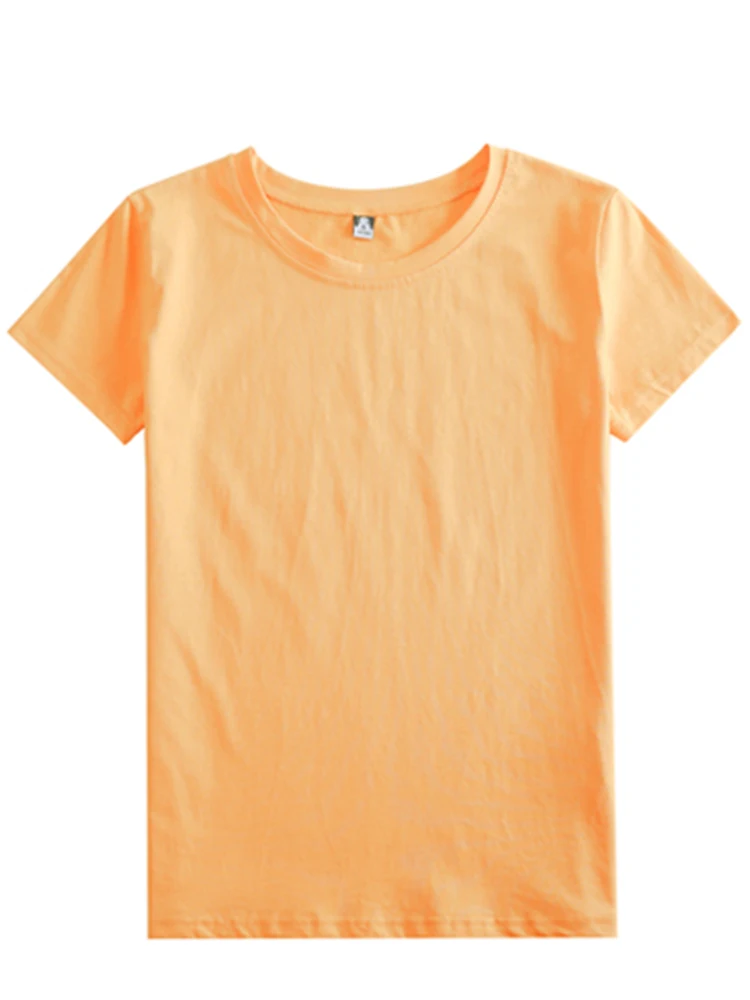 2026 Summer Short Sleeve O-Neck Cotton Pink T-Shirt Women Solid Color Elegant Tshirts Lady Slim Soft Casual Fashion Tops