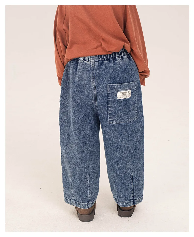 Children Clothing Boys Jeans 2024 Spring New Fashionable Korean Style Loose Casual Pants Solid Color Kids Denim Pants