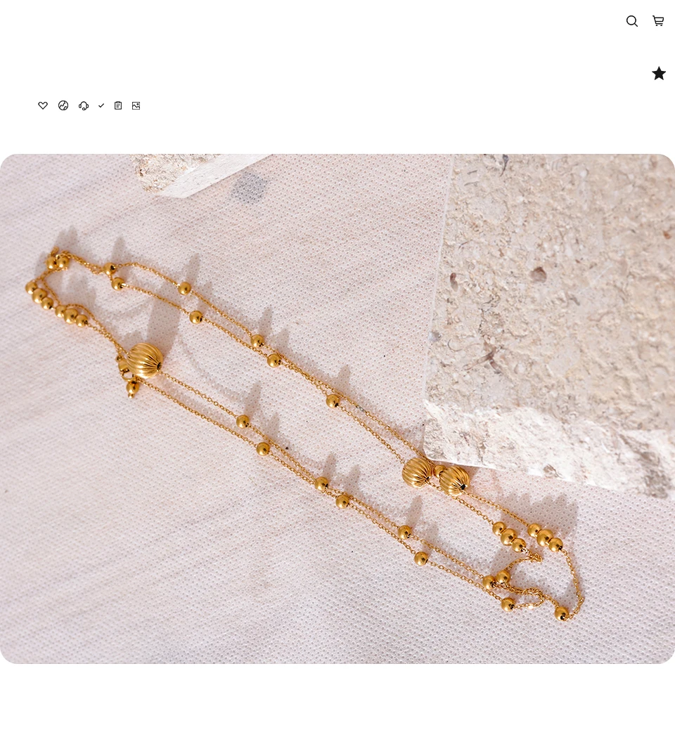 Yhpup Statement Stainless Steel Vintage Beads Chain Handmade Sweater Necklace Trendy Golden 18K Gold Plated Fashion Jewelry New