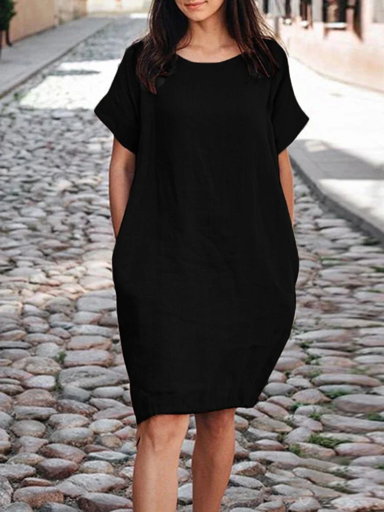 Women's loose fitting short sleeved summer plus size dress Fashion Streetwear Oversized O-Neck Woman Camisole